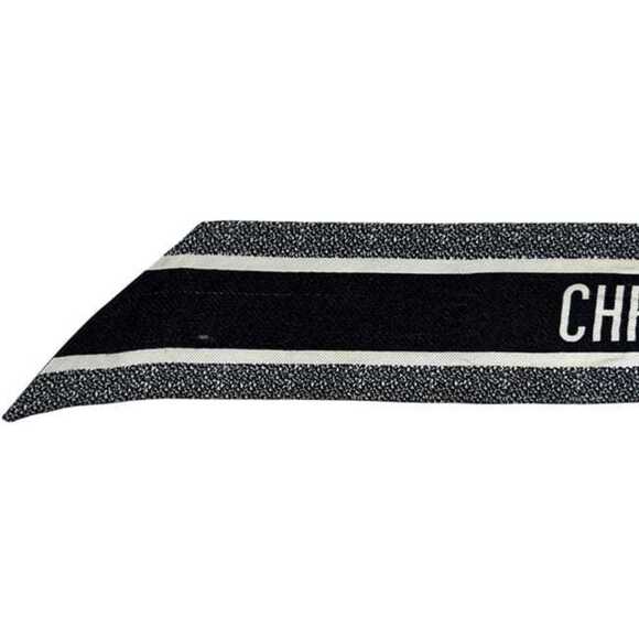 Christian Dior Ribbon Mitzah Scarf Muffler ec-25236 Navy Black Multicolor 700...